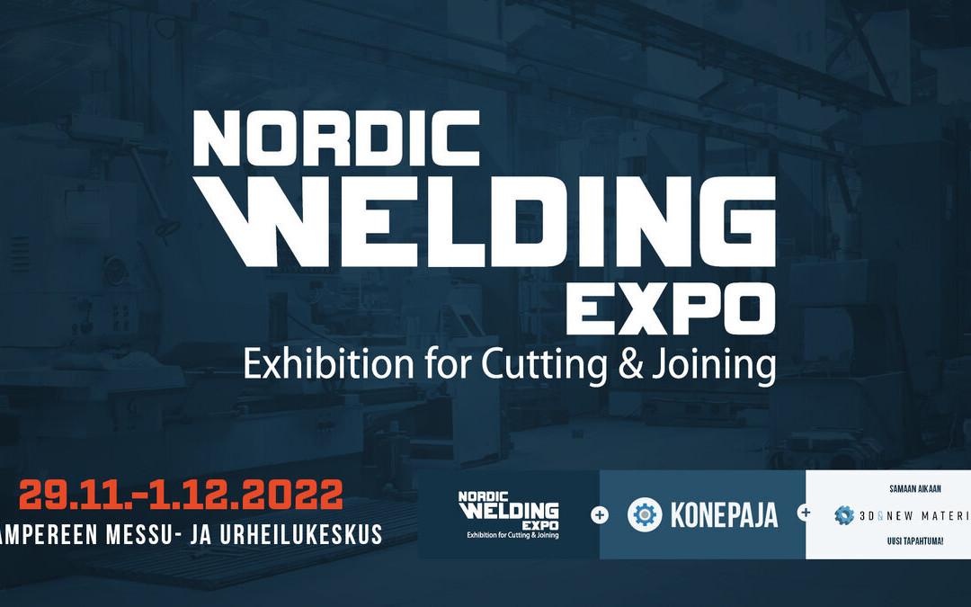 Olemme mukana Nordic Welding Expo 29.11.-1.12.2022, Tampereen Messu- ja Urheilukeskus